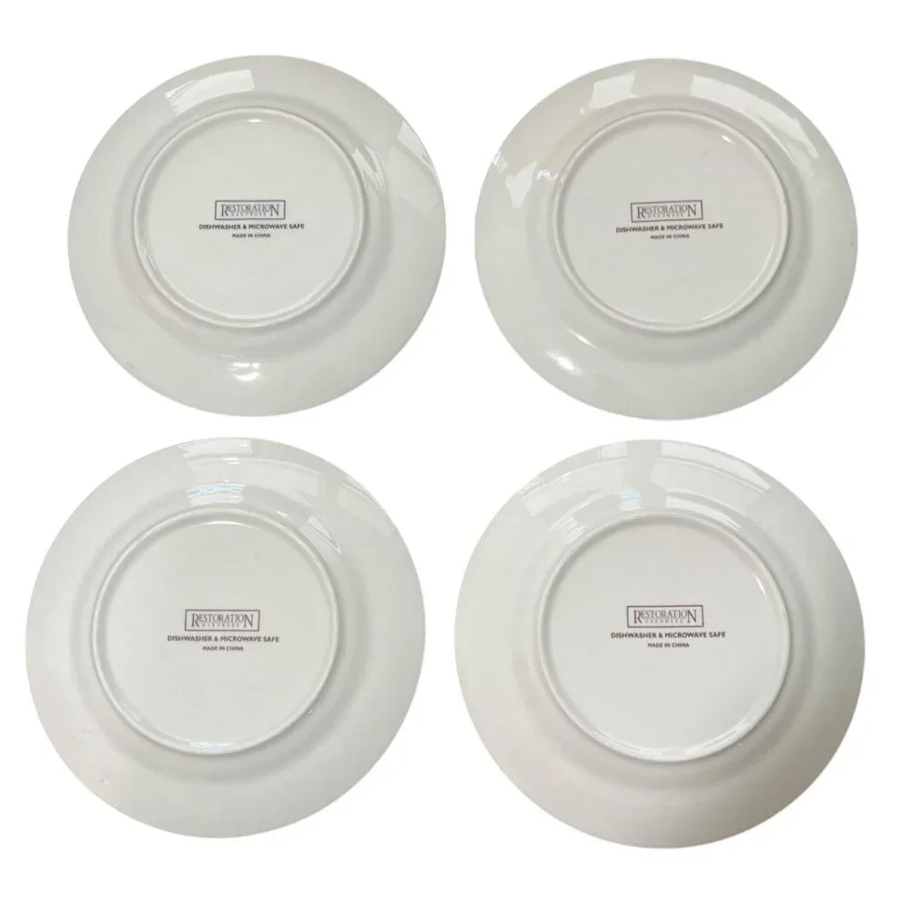 Restoration Hardware Set Of 4 Cheese Plates - Brie Stilton Emmental Parmigiano